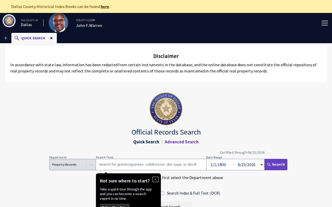 Balch Springs residents directory Dallas County Clerk public records search